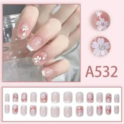 Multi Design Cute Fashionable Fake Nails with Glue